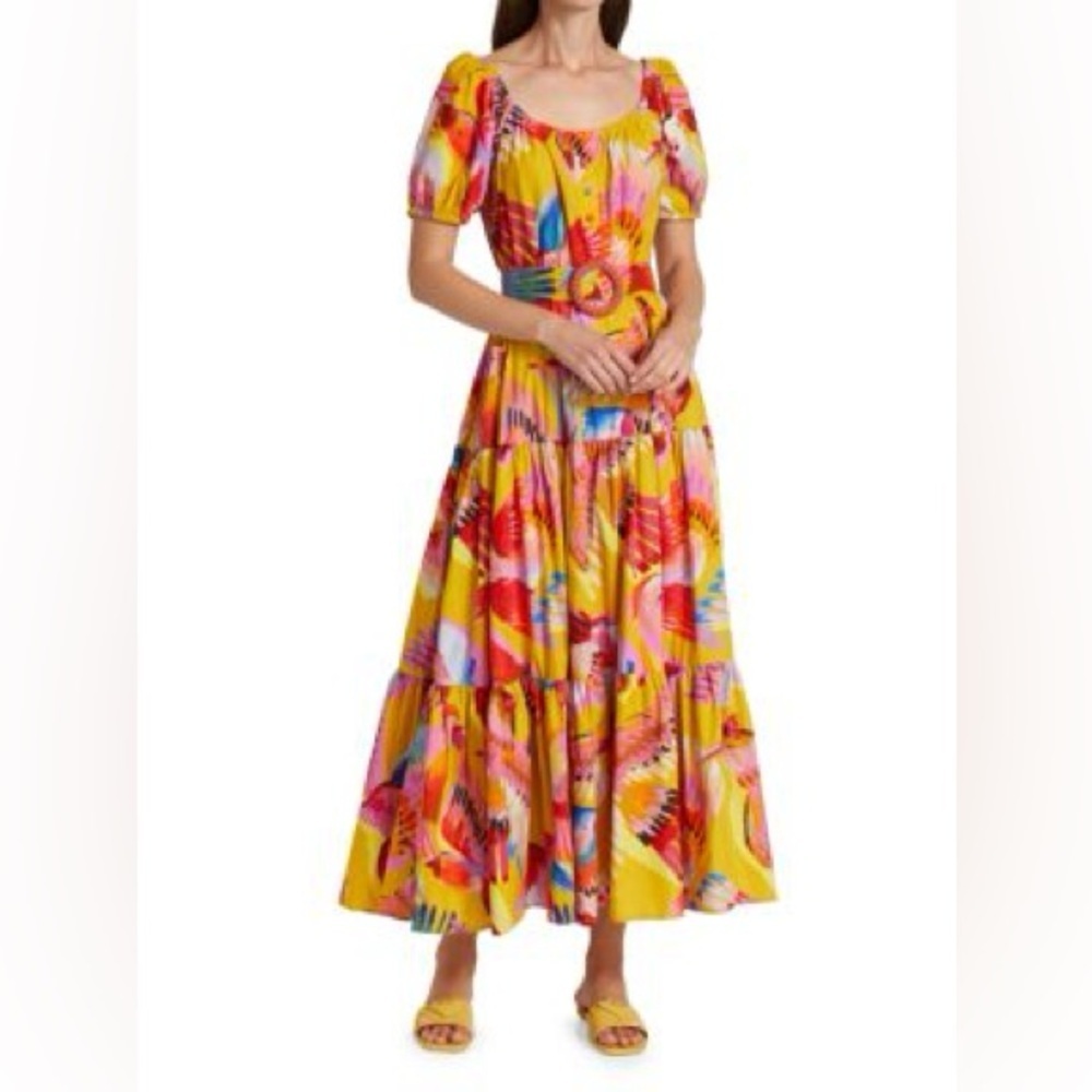 NWT FARM RIO Neon Macaws Maxi Dress Small